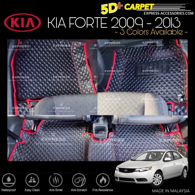 Shop Malaysia New Kia Forte 2009 2013 Devil Black Diamond Car Mat Car Floor Carpet Shopee Singapore