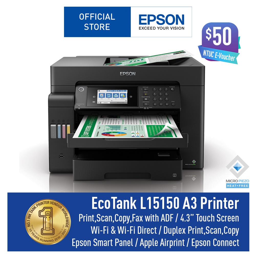 Epson Ecotank L15150 Print Scan Copy Fax With Adf Full Duplex Wi Fi A3 Printer Shopee Singapore 7745