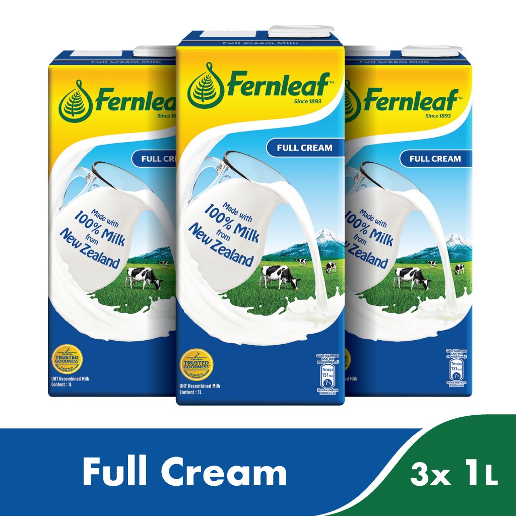 Fernleaf Full Cream UHT Milk (1L x 3 Packs) Shopee Singapore