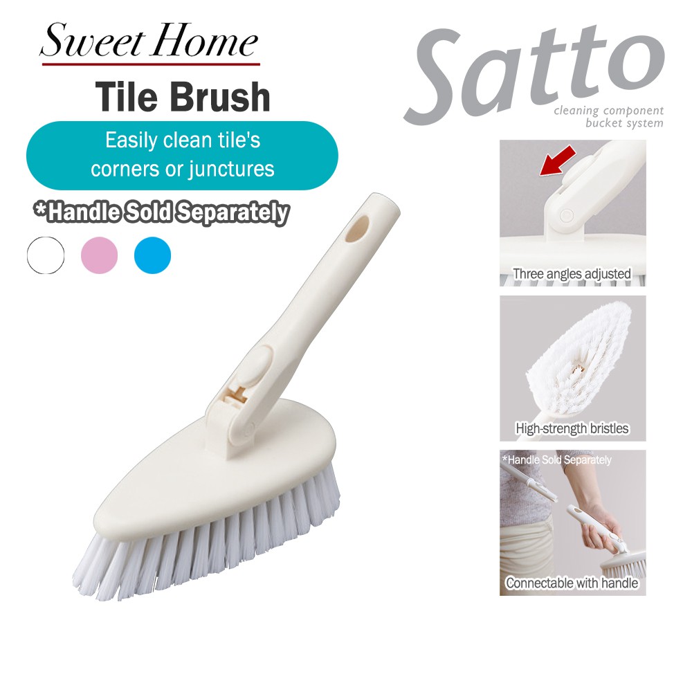 Japan Condor Satto Tile Brush Bathroom Kitchen Floor Cleaning (Stick