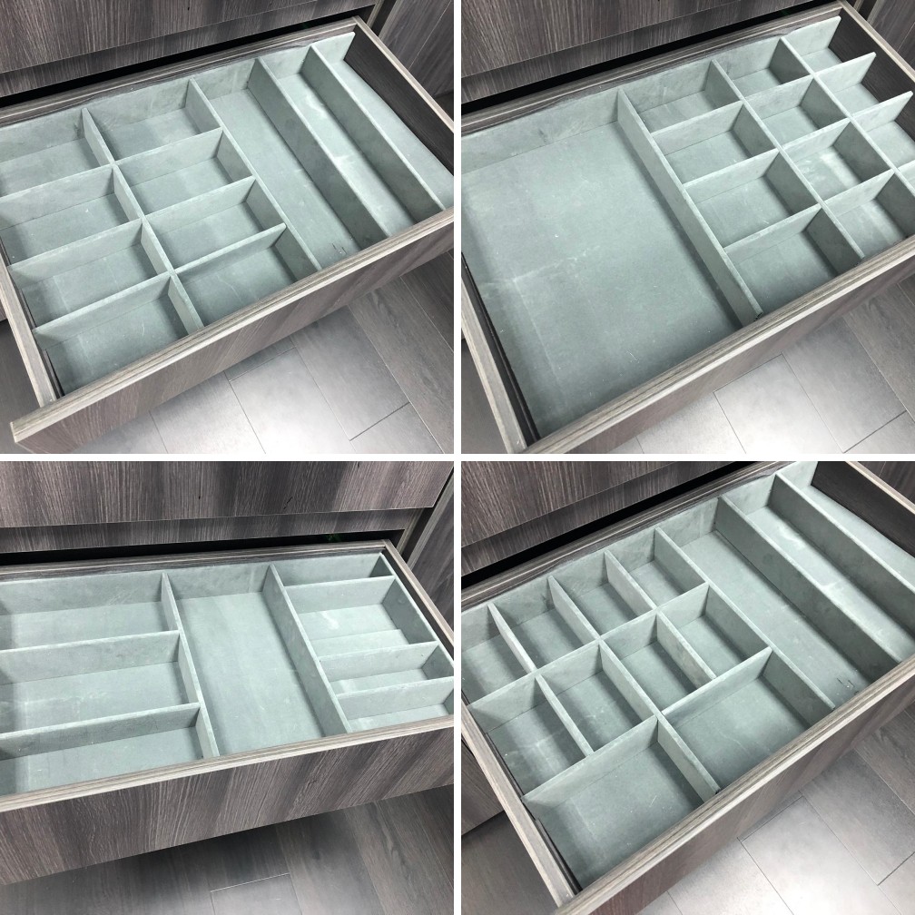 Diy Velvet Drawer Dividers For Cabinet Drawer Storage In Dark Grey Shopee Singapore