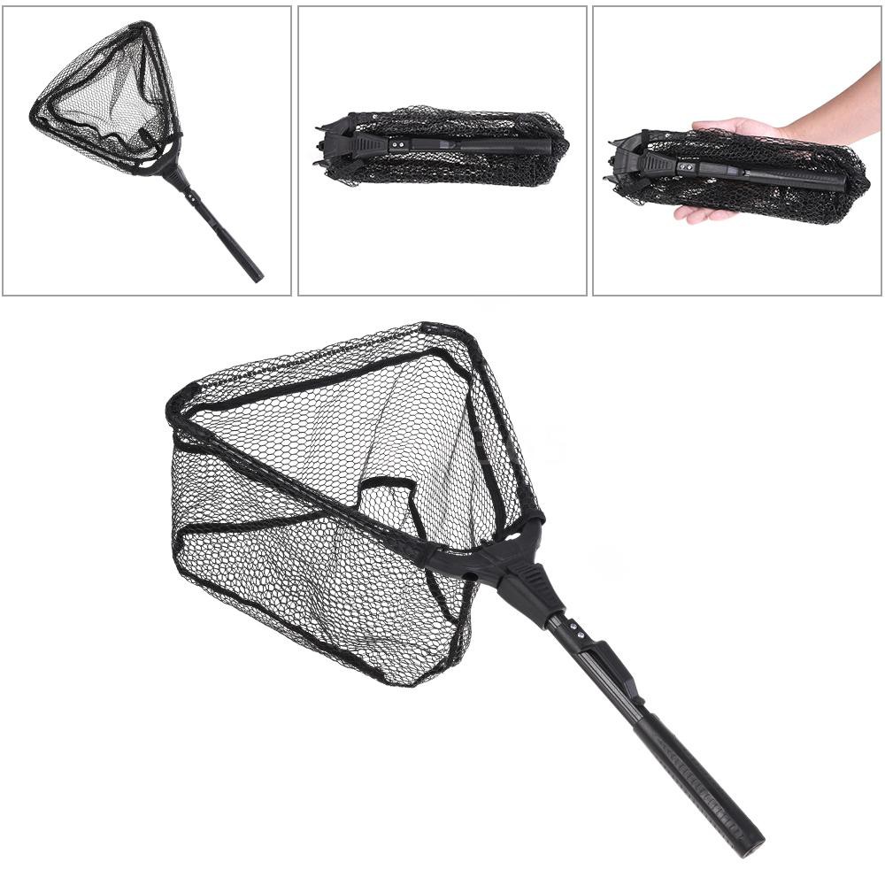 Folding Fish Landing Net Portable Collapsible Triangular Fly Fishing ...