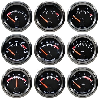 2“52mm Tachometer Boost Vacuum Water Temp Oil Temp Oil Pressure Volt Air Fuel Exhaust Gas Temp Tachometer RPM Gauge Auto Car 12V Stepper Motor Gauge Meter
