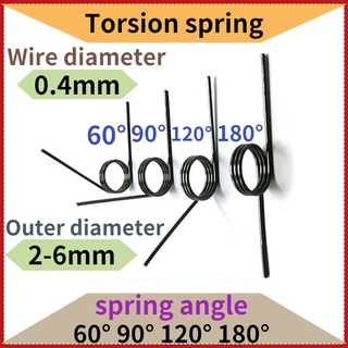 New 10pcs Wire diameter 0.4mm Miniature Torsion Spring