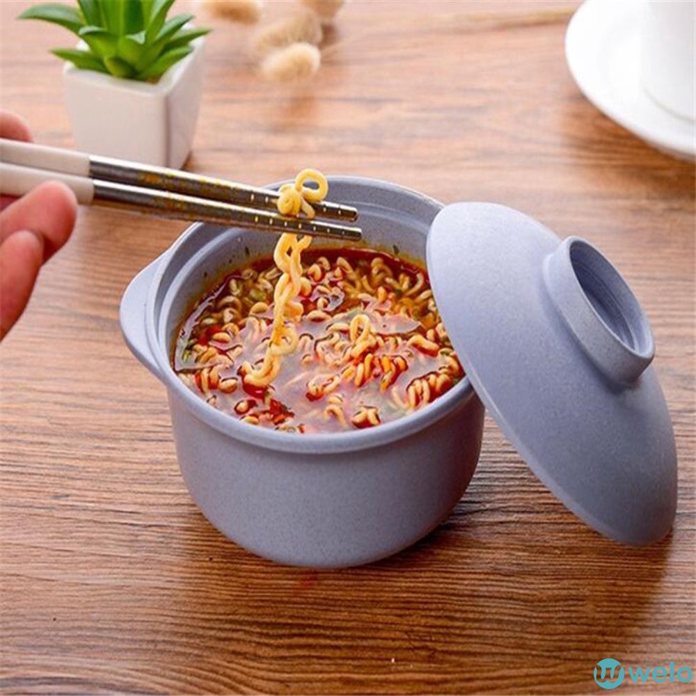 1 Pcs Wheat Straw Instant Noodles Bowls With Lids Hot Rice Soup Food  Container Kitchen Drop Dowl Healthy Tableware WELO | Shopee Singapore