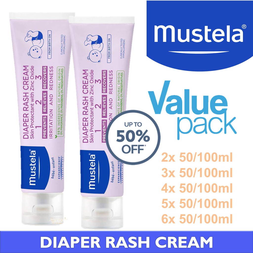 Mustela Diaper Cream 50 100ml Soothe And Eliminate Diaper Rashes Irritation Shopee Singapore