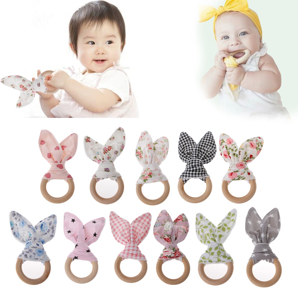 wooden bunny teether