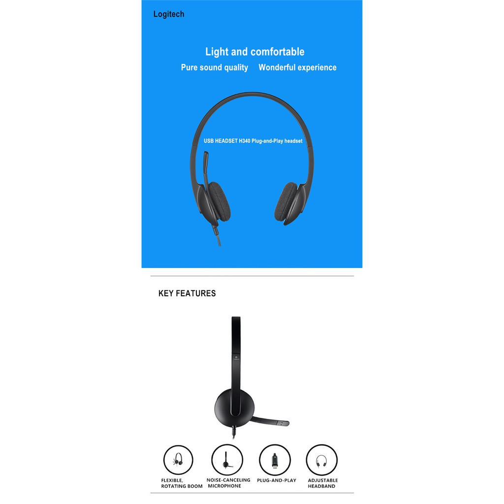 usb headset h340