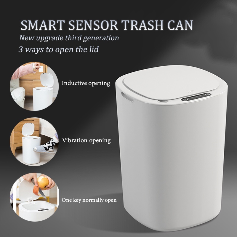 Waste Bin for Bathroom KitchenTrash Bin Dustbin Touchless Automatic