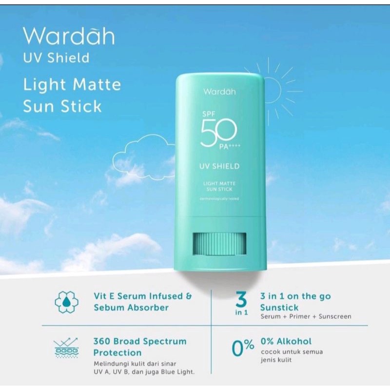 Wardah UV SHIELD Sun Stick SPF 50 Light matte. Wardah Sunscreen