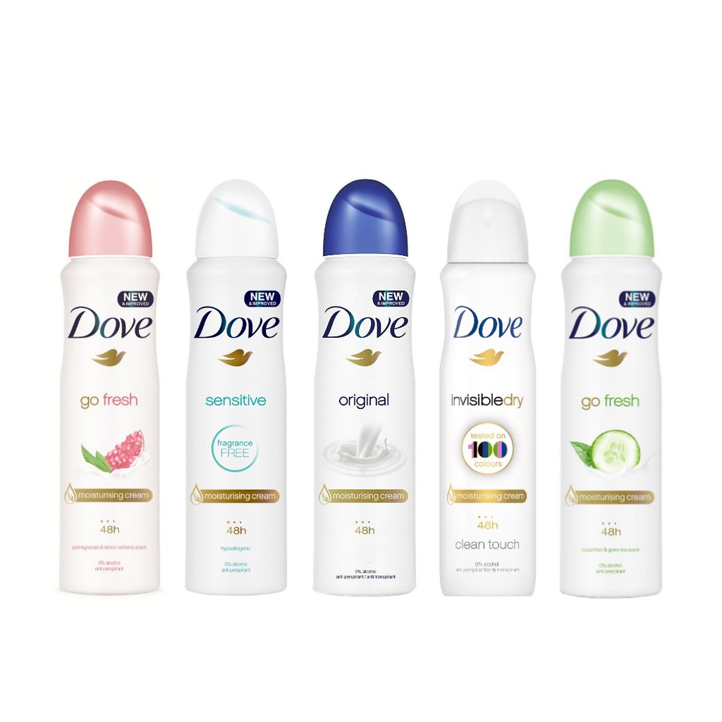 (BUNDLE OF 3) DOVE DEODORANT SPRAY 150ML (ASSORTED) Shopee Singapore