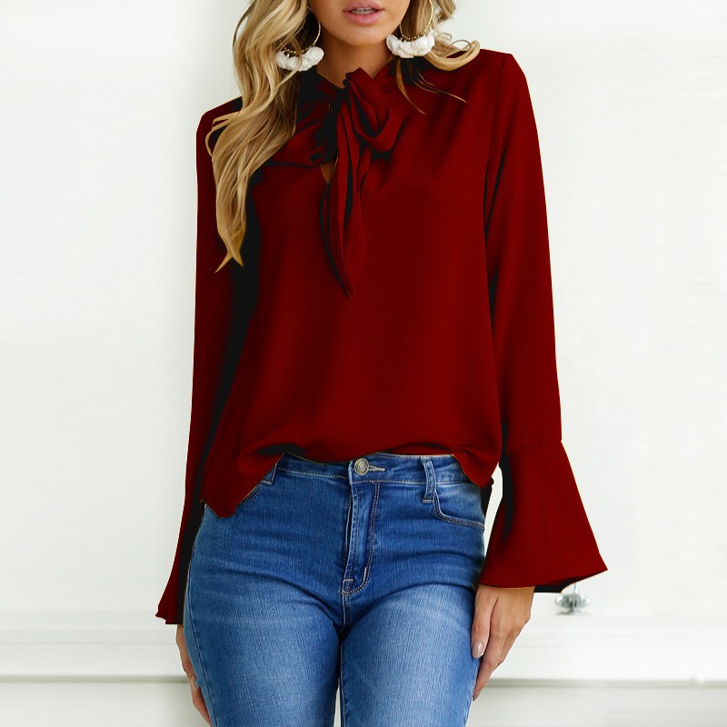 red chiffon blouse plus size