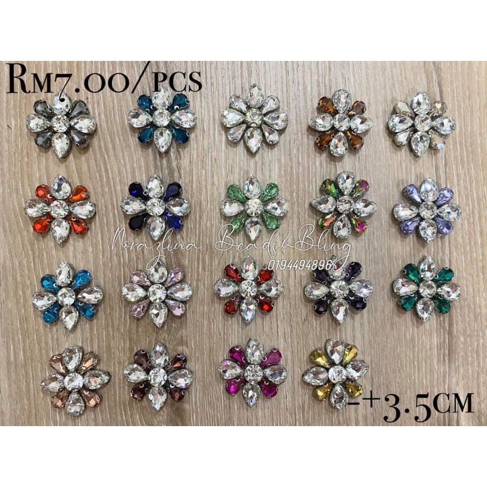 Diamond Patch Chunky Beads Iron On Manik Baju Batu Tampal Shopee Singapore