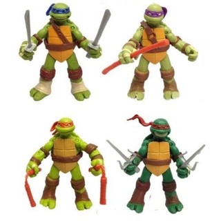 APP-Set Of 4pcs Teenage Mutant Ninja Turtles Battle Shell Action TMNT Figures