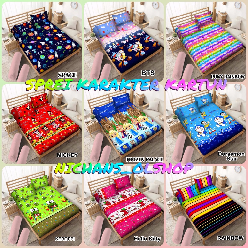 Children's Bed Sheet With Character MOTIF SIZE 120X200, 180X200/SPONGEBOB Bed Sheet SIZE 180X200