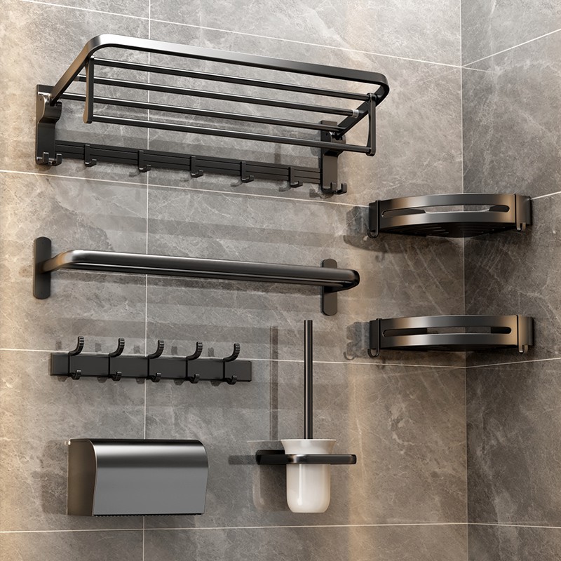 YUN JIE YA Bathroom Storage Hardware Storage Rack Towel Rack Folding