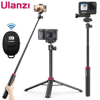 ULANZI MT-44 Extendable Tripod Selfie Stick Phone Holder Clip Vlog Mount for Smartphone / DSLR Camera