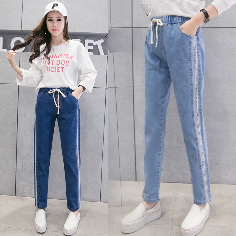 Woman High Waist Boyfriend Jeans Plus Size Denim Mom Jeans Pants Trousers Shopee Singapore