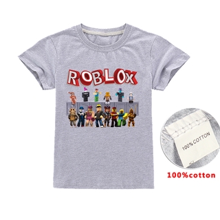 Roblox Boys Short Sleeve Shirt Cartoon Summer Clothing Cotton Tee Shirt Shopee Singapore - roblox football t shirt