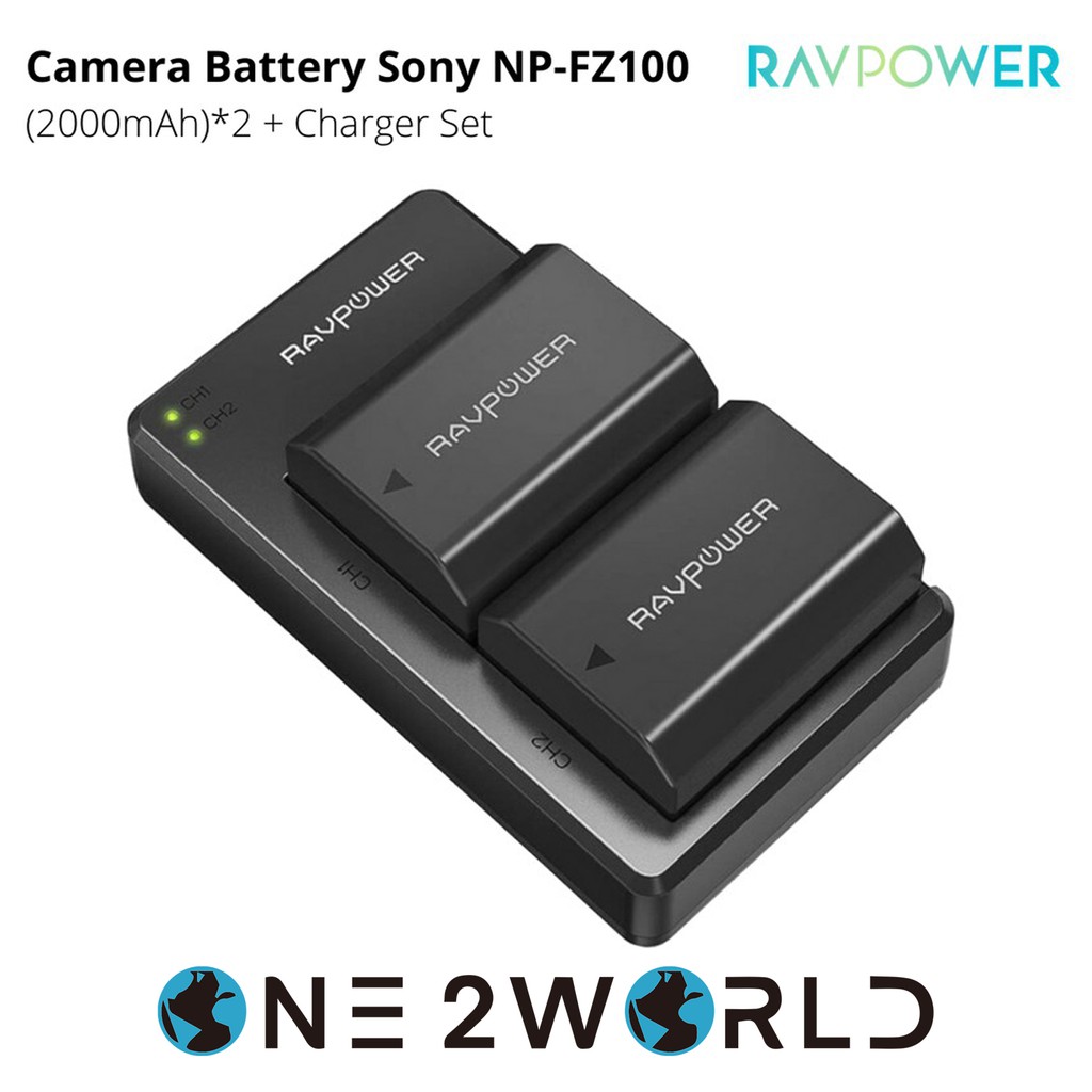 Ravpower Replacement Camera Battery Kit 2 Pack Sony Np Fz1002000mah