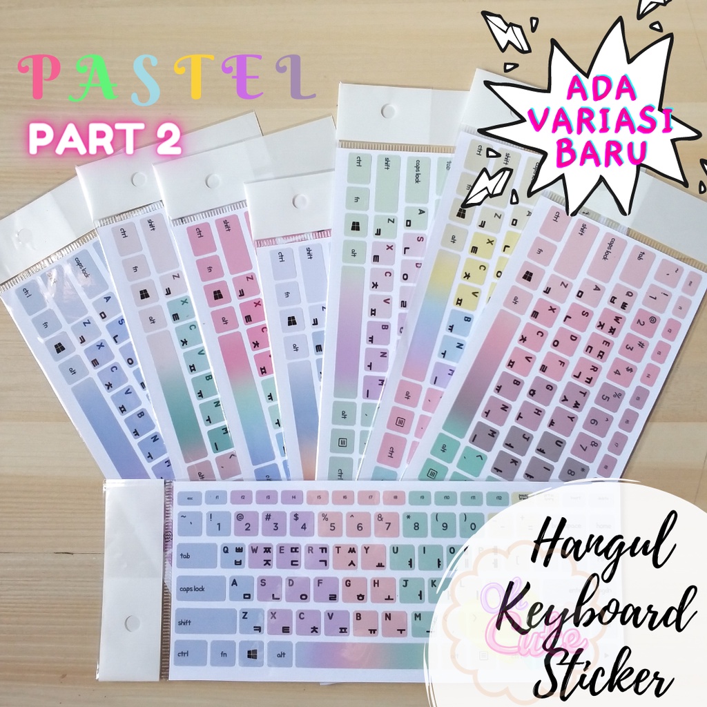 Multicolor Vinyl Glossy Korean Hangul Sticker For Keyboard Shopee Singapore