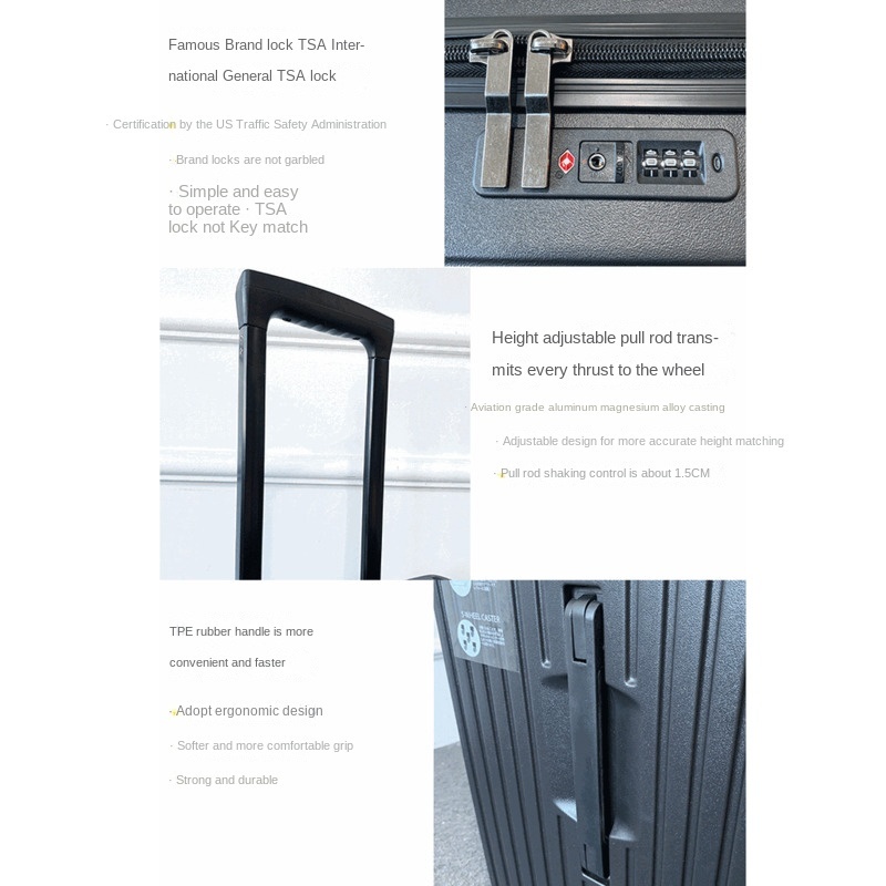 【Free Shipping】Suitcase Female 32 Inch Universal Wheel Suitcase 36 Inch Ultra Light Trolley Case Zipper Checked Leather Case