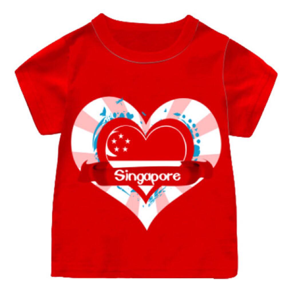 Singapore National Day NDP T shirt kids girls boys unisex I Love SG tee