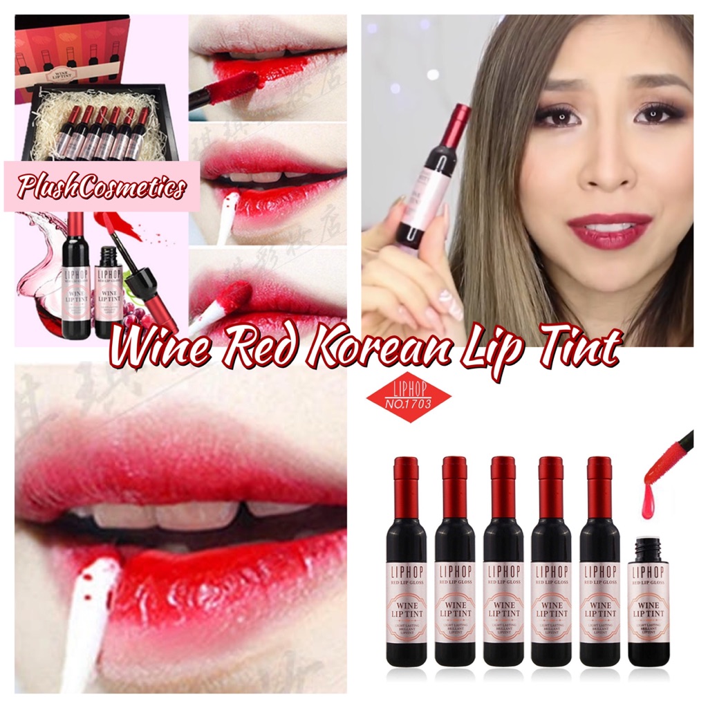 *INSTOCK* Wine Red Bottle Korean Lip Tint 🍷 Shopee Singapore
