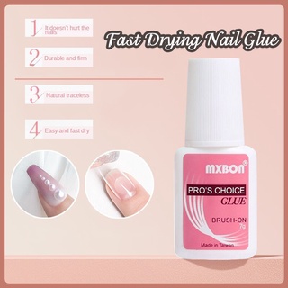 7g Fast Drying Nail Glue for False Nails Glitter Acrylic Decoration with Brush False Nail Tips Design Faux Ongle
