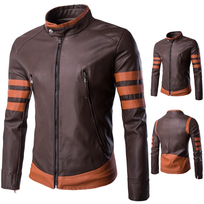 Spring Fashion Male Diamond Wolf Leather Jacket Loogans Motorcycle Leather Shopee Singapore shopee