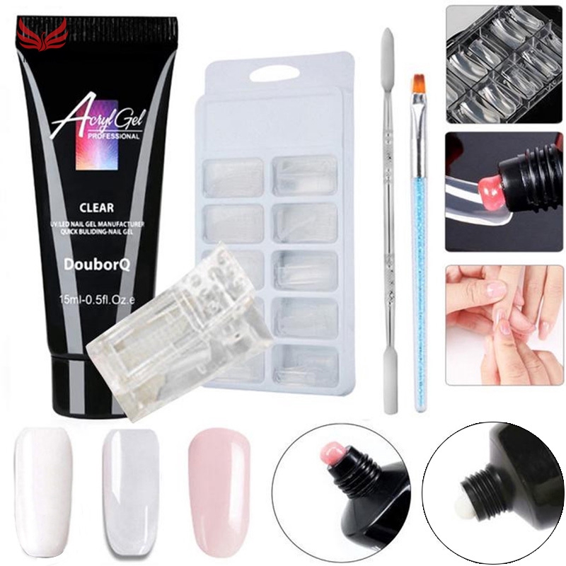 Hl 5pcs Set Poly Gel Kit Uv Acryl Builder Polygel Fast Dry Nail Art Tools Shopee Singapore