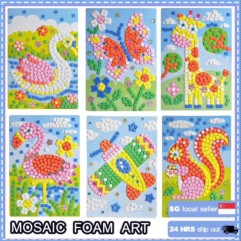 SG Ready Stock Mosaic Foam Stickers*Art and Craft*Goodie Bag*Stickers ...