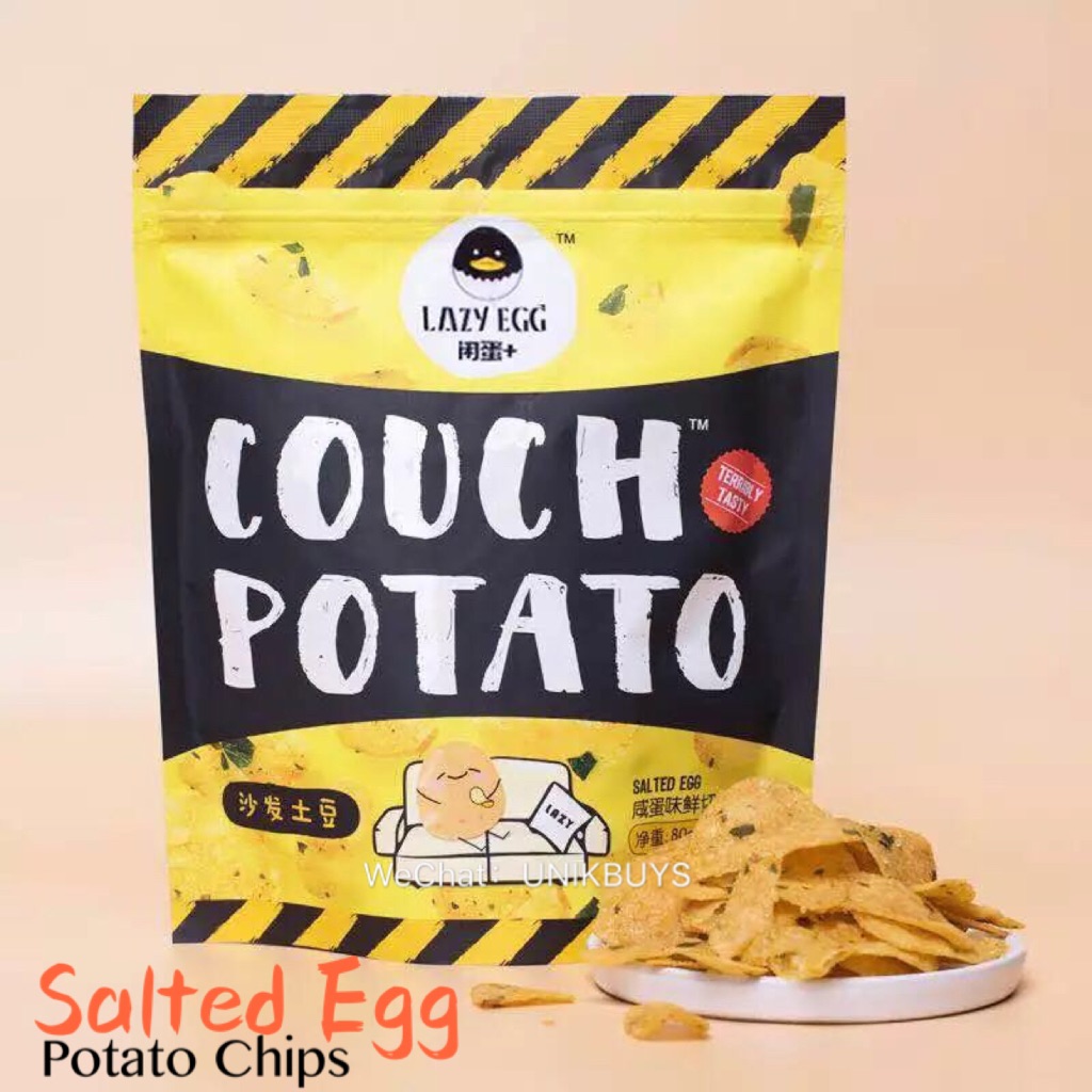 Lazy Egg Salted Egg Cunch Potato Chips 80g Pkt Shopee Singapore