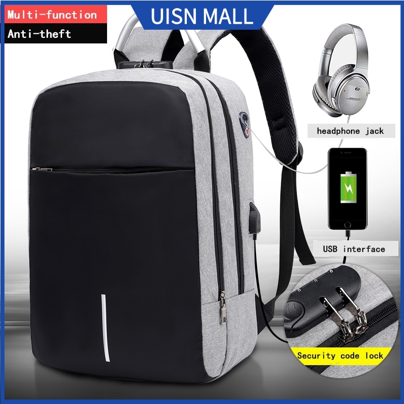 UISN #6601 Men Multifunction Anti Theft Backpack Laptop Usb Charging Backpacks Waterproof Travel Bag