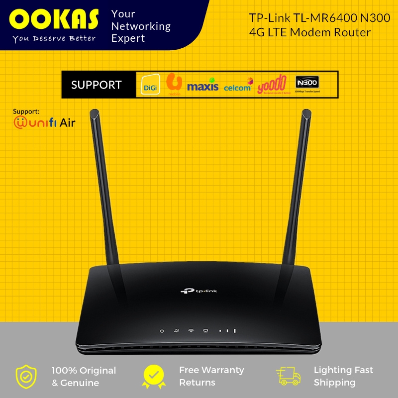 Tp Link Tl Mr6400 Apac 300mbps 4g Lte Wireless Wifi Modem Router Direct Sim Card Support Unifi Air Shopee Singapore