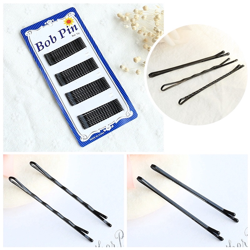 Image of 60Pcs Black Invisible Hairpins Women Wave Bobby Pins Grips Barrette Hair Clips #5
