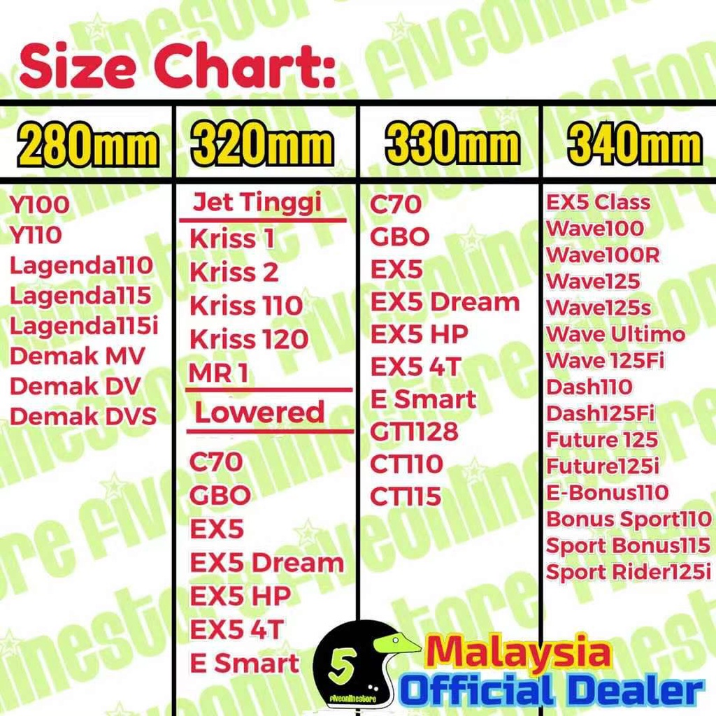 Shop Malaysia Skk Racing Adjustable Absorber 280mm 330mm 340mm Lagenda Ex5 Wave 100 110 125 Dash Bonus Sm Sport Apido Mc Espada Shopee Singapore