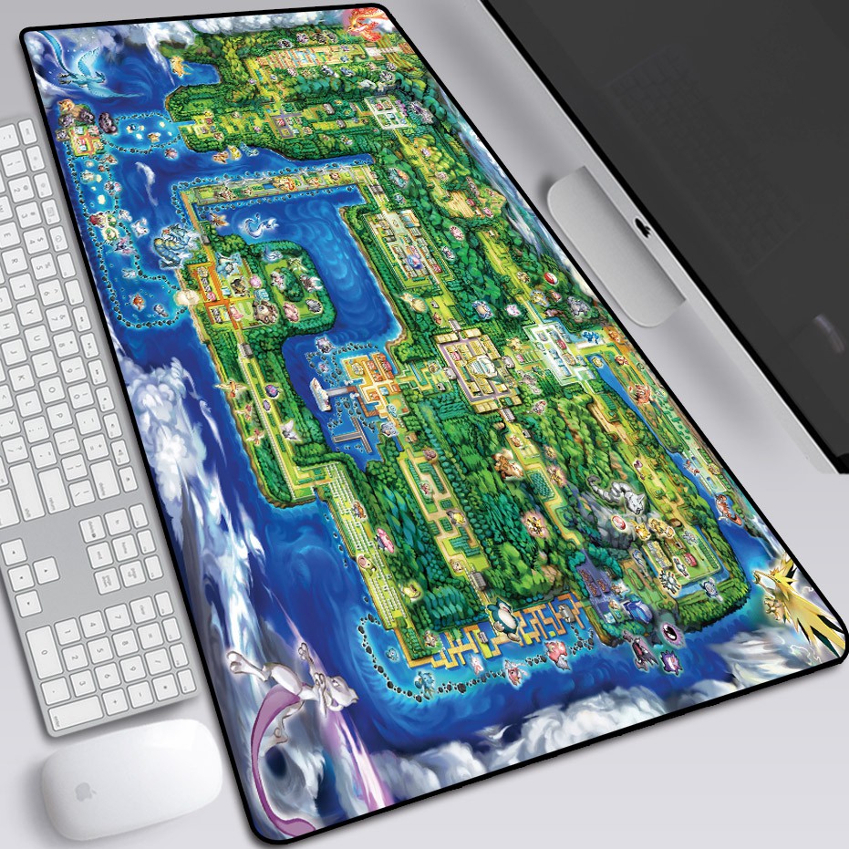 7 Xww Pokemon Lets Go First Generation Map Pikachu Mouse Pad Anime Cartoon Home Desk Mat Shopee Singapore