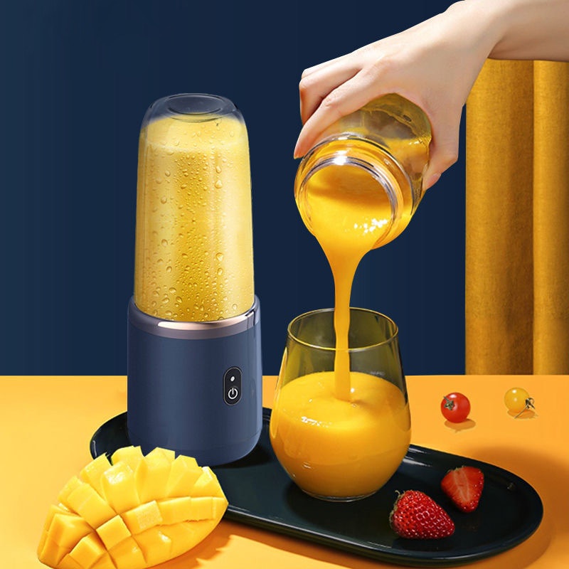 Portable Electric Juicer 6 Blades Rechargeable Electric Fruit Juicer Blender Home Smoothie