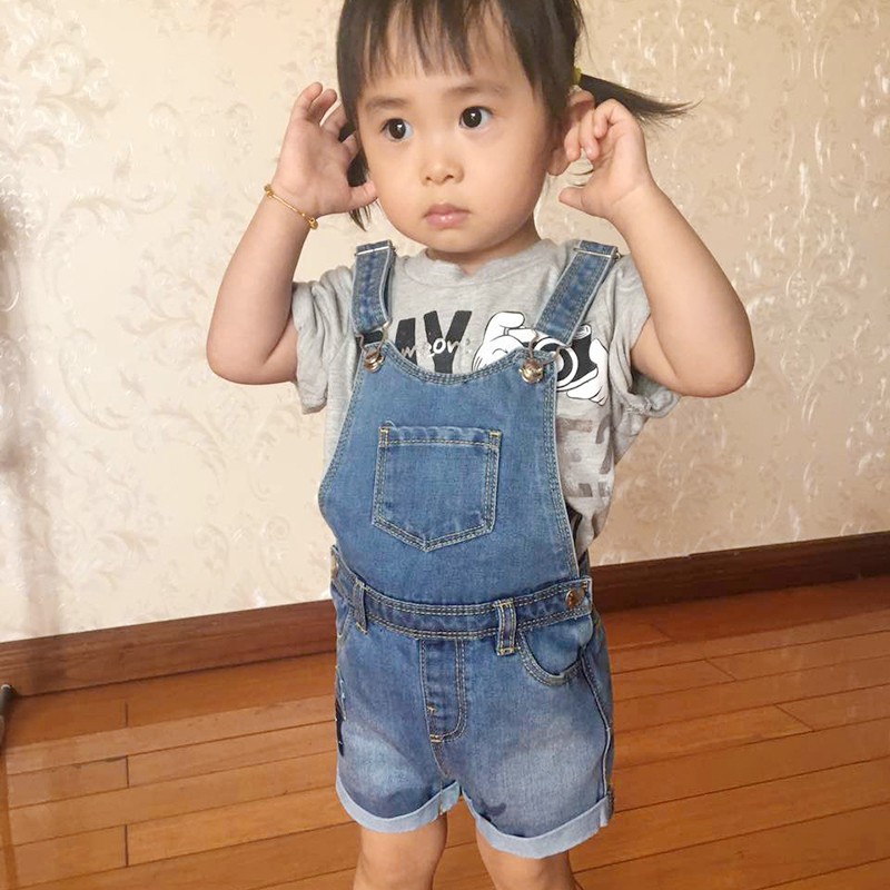 baby boy denim overall shorts