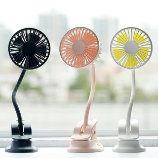 [DuoDuo] Baby Stroller Desk Clamp Table Fan, 2000 mAh Battery Operated with 3 Speeds, Rechargeable USB Fan with Max 9 Hr