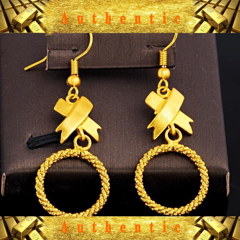 916 Real Gold Spot Earrings Simple Twist Braided Earrings Female Gold Earrings With Jewelry Spot Shopee Singapore