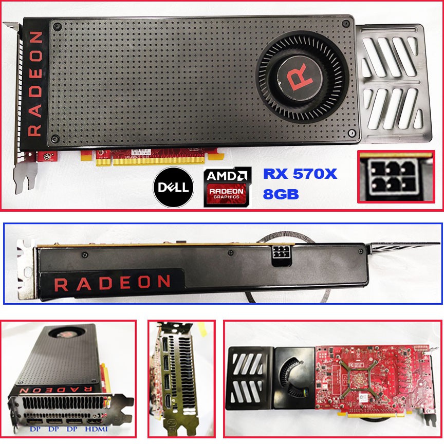 Original DELL AMD Radeon RX 570x 8GB GDDR5 256bit Display Video Graphic ...