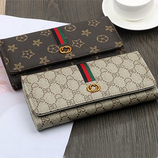 Image of European and American Printed Long Wallet Ladies PU Leather Zipper Wallet Fashion Wild Purse