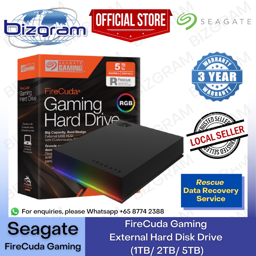 Seagate FireCuda Gaming External Hard Disk Drive / HDD (1TB/2TB/5TB) 3