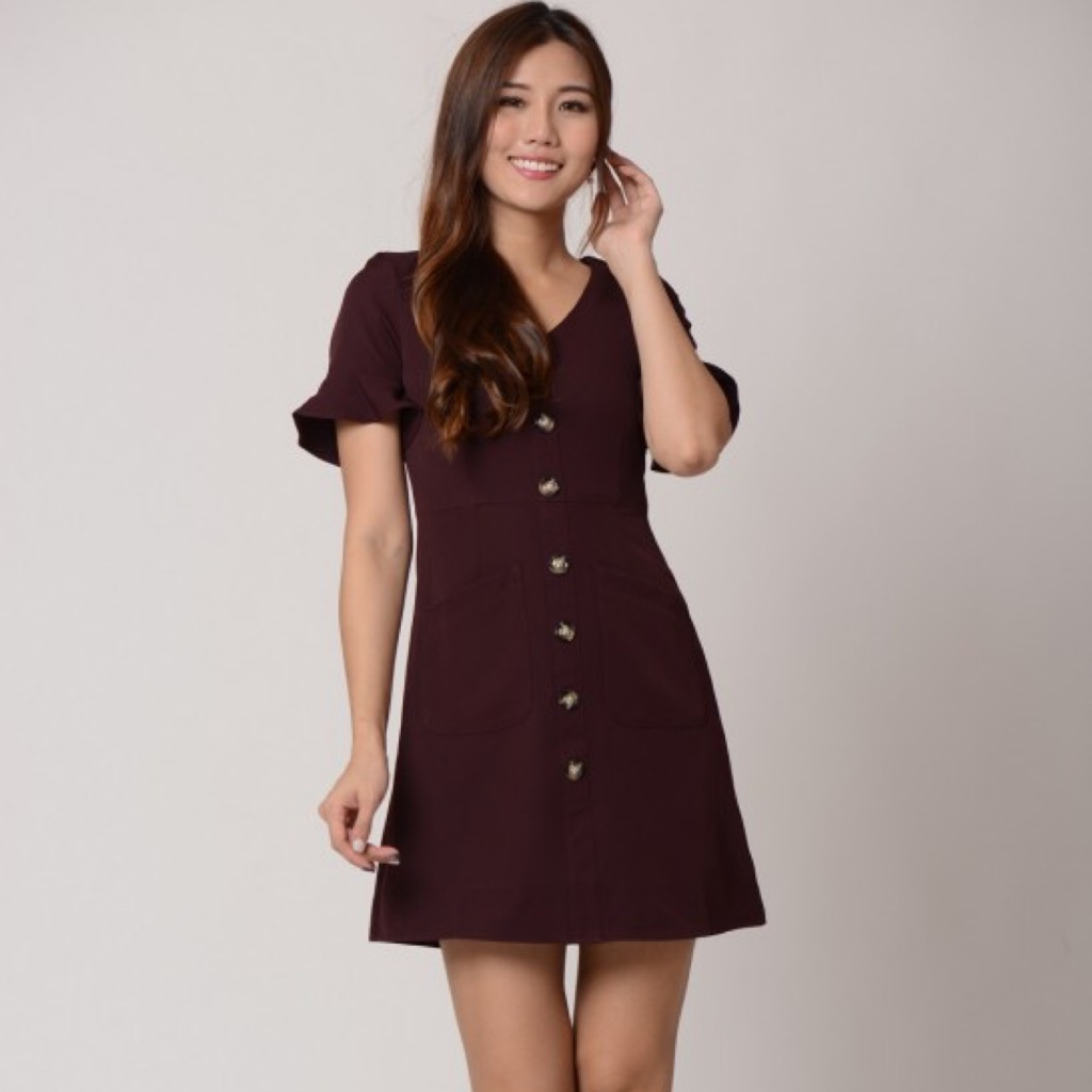 button down dress shopee