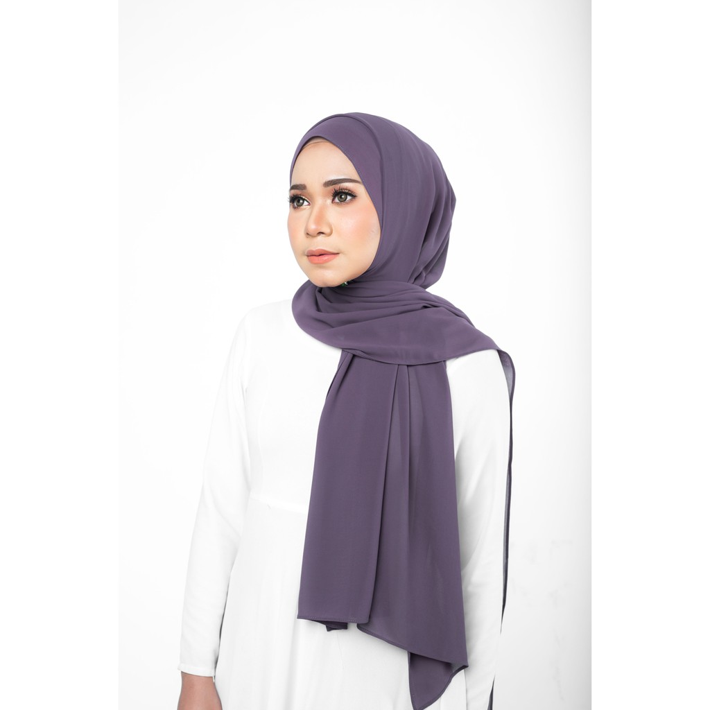 Shop Malaysia Wide Shawl High Quality Chiffon Crepe Mauve Shopee Singapore