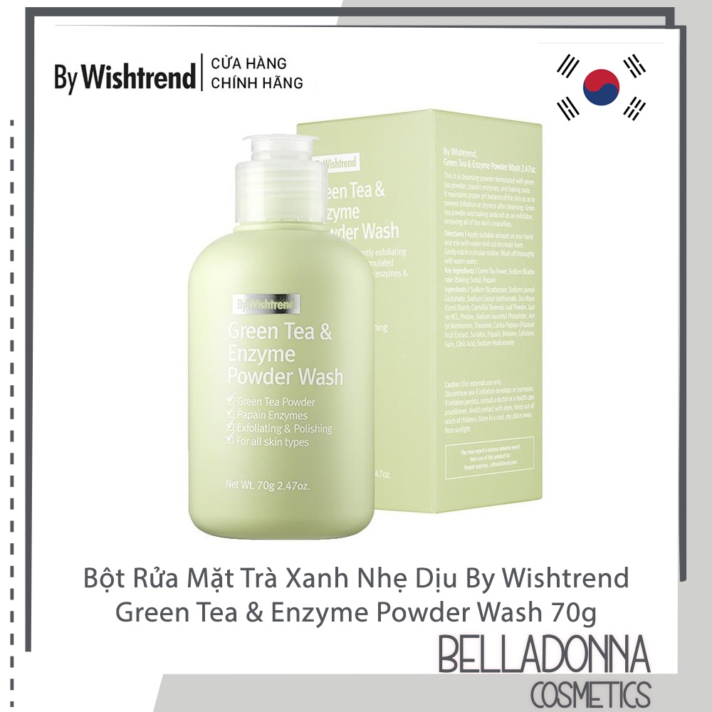 (Genuine) By Wishtrend Green Tea & Enzyme Powder Wash 70g | Shopee ...