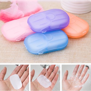 Image of 20Pcs Disposable Hand Washing Travel Tablets Carry Toilet Soap Paper Disposable Paper Soap Boxes Make Foaming Bathing Portable Hand Washing Soap Paper Travel Camping Scent Cleaning 20 Tablets Portable Mini Washing Hand Bath Travel Scented Slide Paper Soap