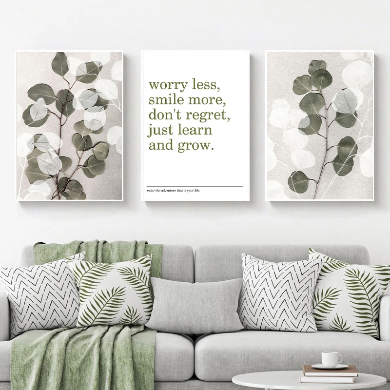 Abstract Leaf Plant Quotes Canvas Painting Posters And Prints Wall Art Pictures Living Room Home Decor Ee Singapore - Adventure Home Decor Singapore